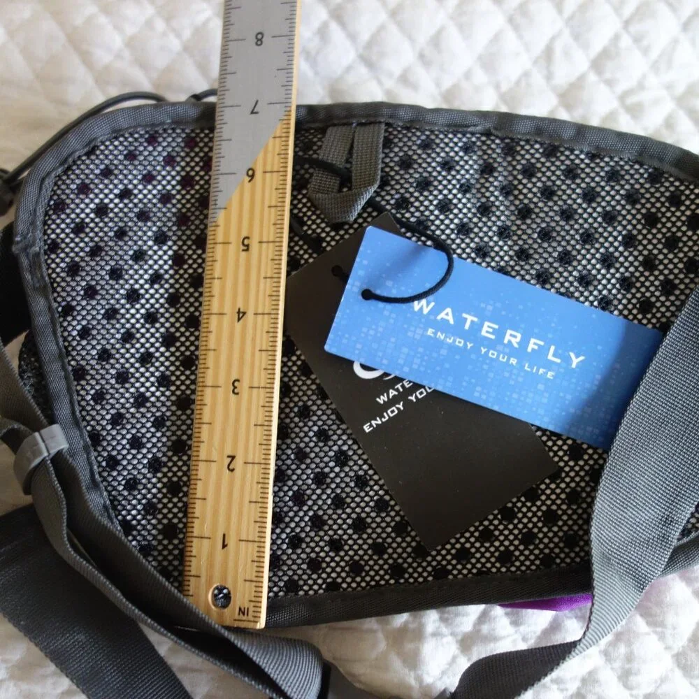 NWT $65 WATERFLY Hiking Waist Bag Fanny Pack w/ Water Bottle Holder – Purple - Picture 9 of 12